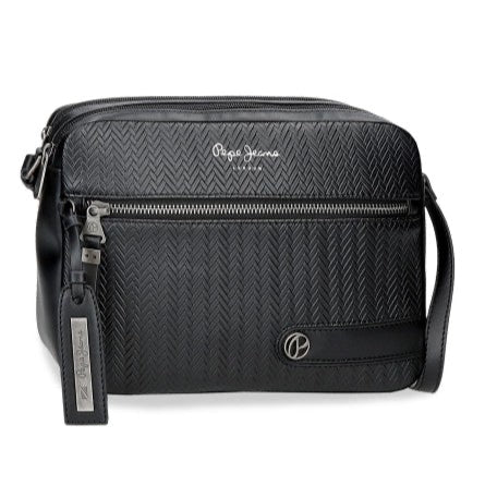 Sac bandoulière Pepe Jeans Sprig noir à deux compartiments