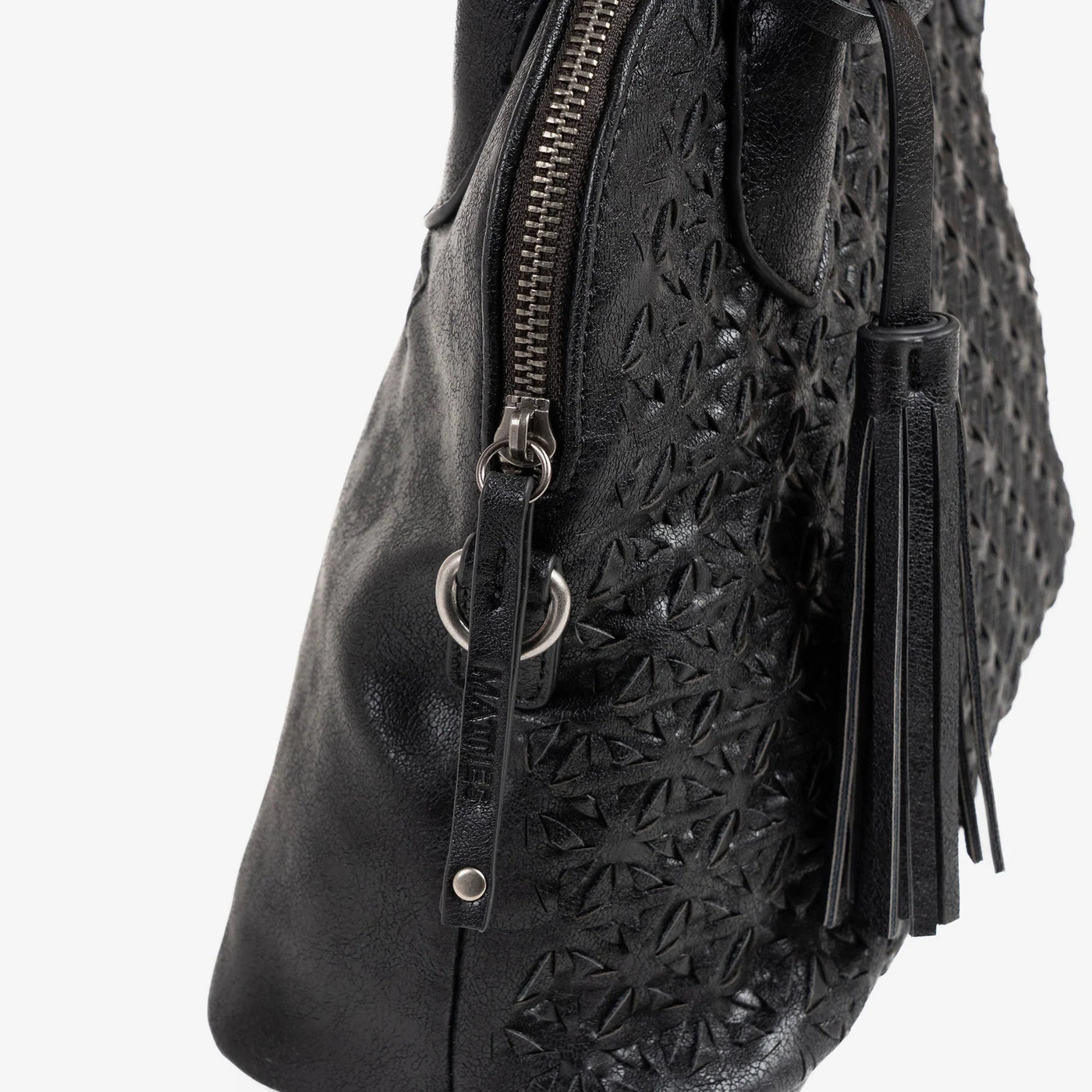 Bolso de Mano con Bandolera Matties Trenzado Negro