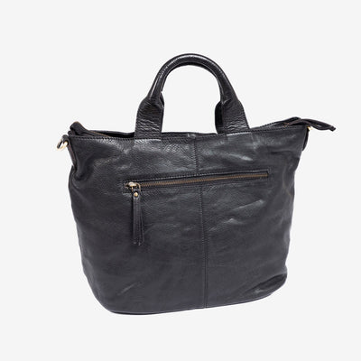 Bolso Tote grande con Bandolera Piel Lavada Matties Negro