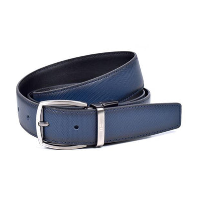 Cinturón Reversible en Piel de Vacuno Miguel Bellido Modelo 418 Marino/Negro