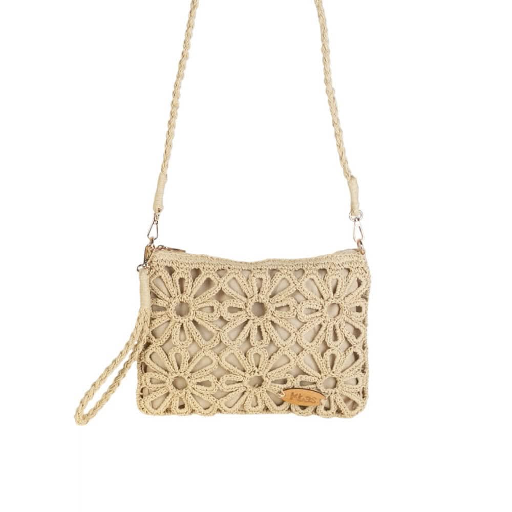 Cartera con Bandolera fibra natural Kbas Natural