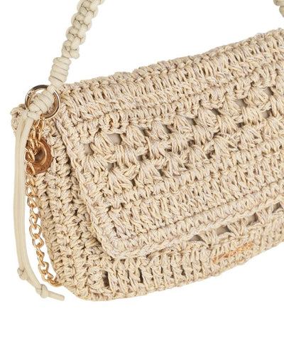 CARTERA RAYON Y FIBRA NATURAL, CON CREMALLERA, COLOR NATURAL