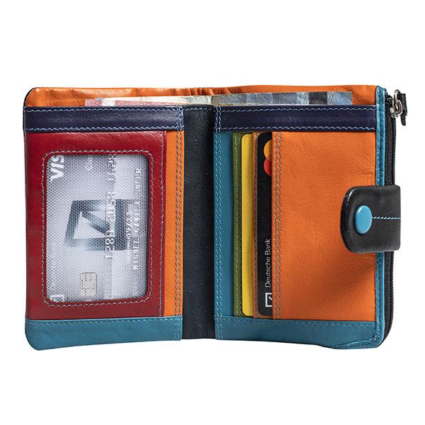 Billetero de Piel (12x9cm) monedero de cremallera Matties Multicolour