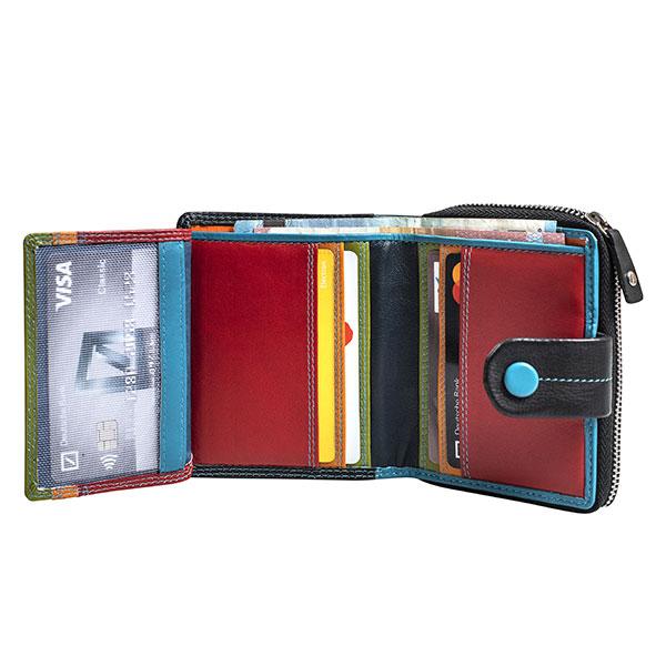 Billetero pequeño de Piel (10,5x9cm) monedero de cremallera Matties Multicolour