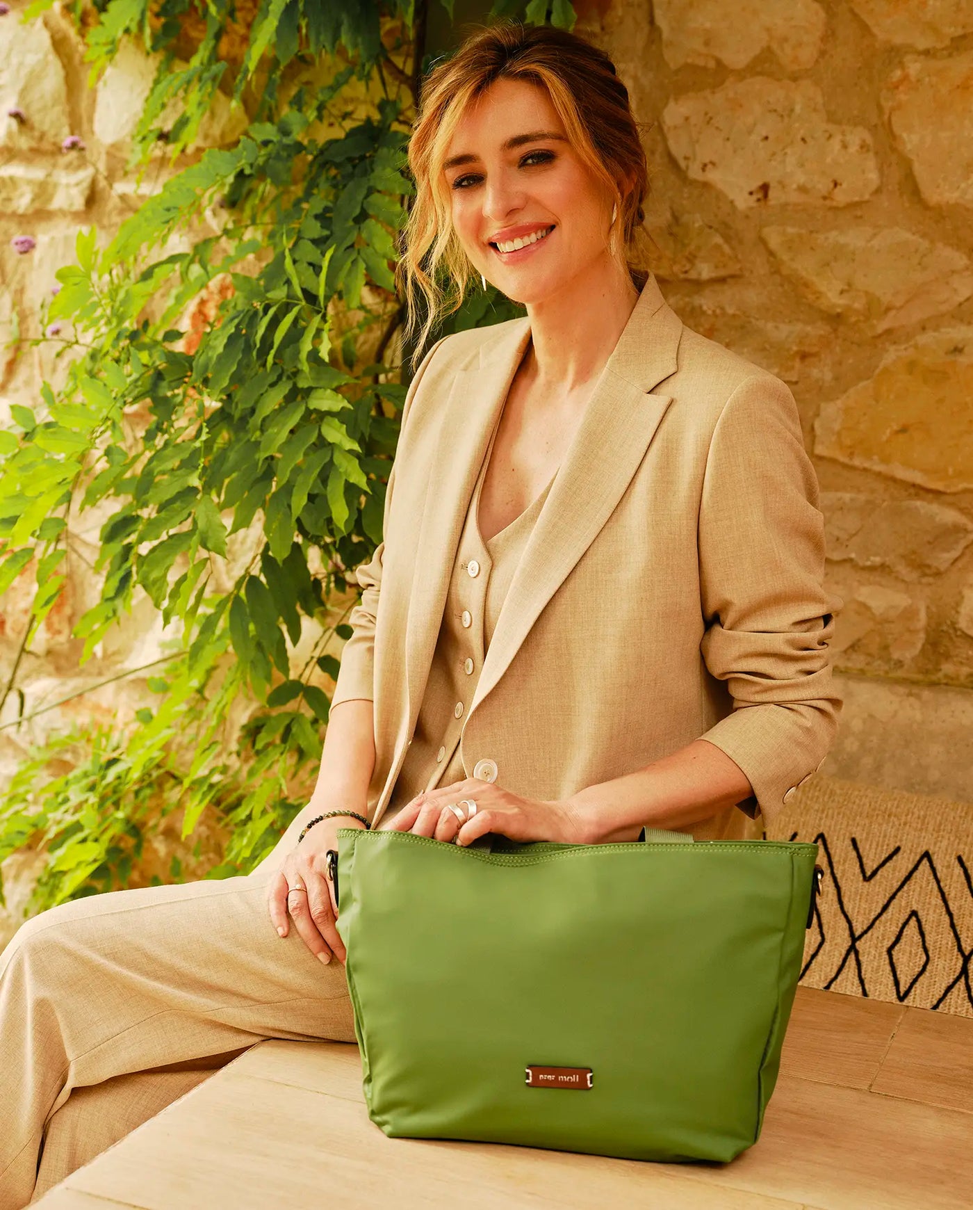 Bolso de Hombro Pepe Moll Rubber Green