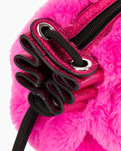 Bolso Bandolera de pelo Pepe Moll Nutria Fucsia