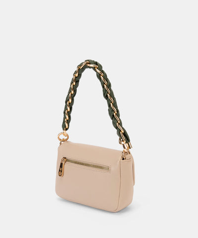 Bolso de Hombro con Bandolera Pepe Moll Clhara Beige