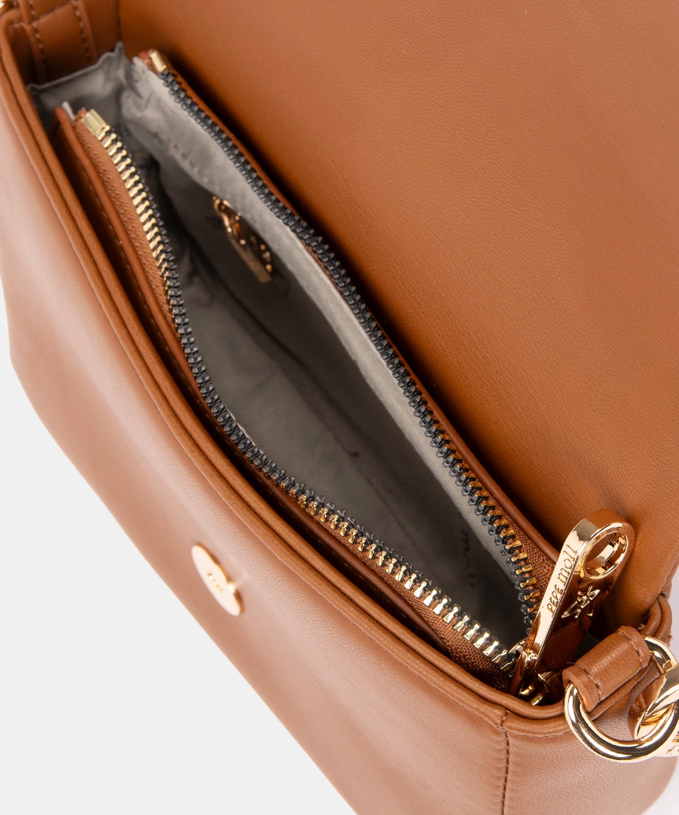 Bolso de Hombro con Bandolera Pepe Moll Clhara Marrón