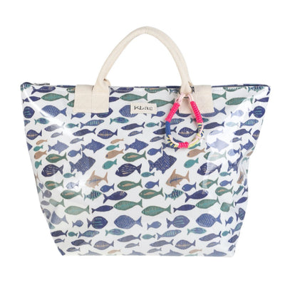 Bolso de Playa lona plastificada Kbas Peces azul