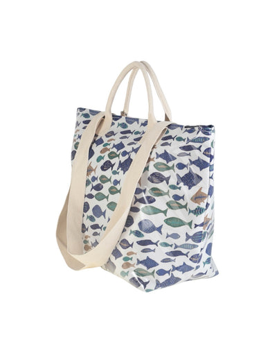Bolso de Playa lona plastificada Kbas Peces azul