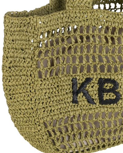 Bolso de hombro fibra natural Kbas color Kaki