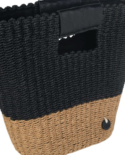 Bolso de Mano fibra natural Kbas Negro