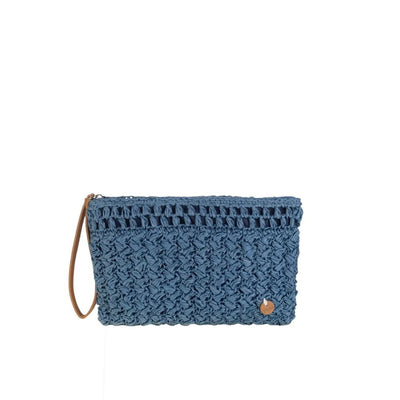 Cartera de Mano fibra natural Kbas color Azul