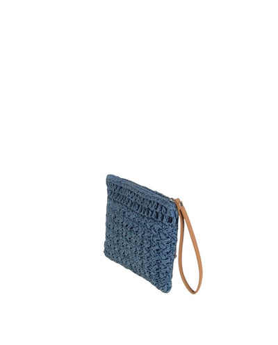 Cartera de Mano fibra natural Kbas color Azul