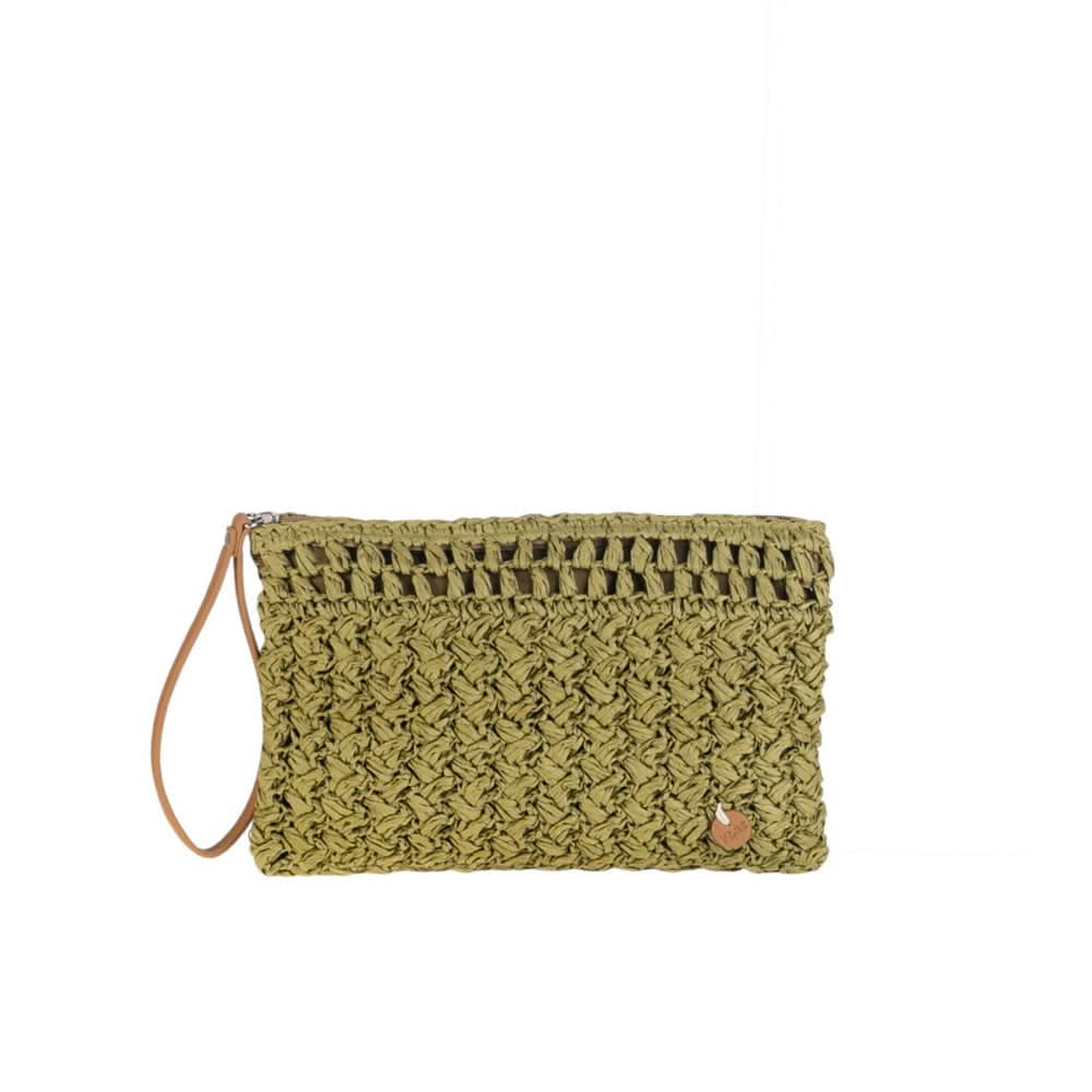 Cartera de Mano fibra natural Kbas color Kaki