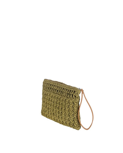 Cartera de Mano fibra natural Kbas color Kaki