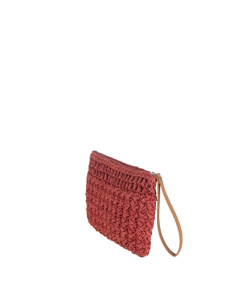 Cartera de Mano fibra natural Kbas color Rojo