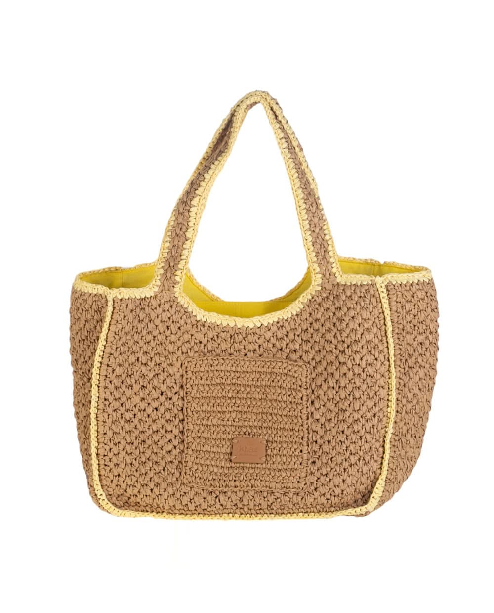Bolso Tote fibra natural Kbas Amarillo