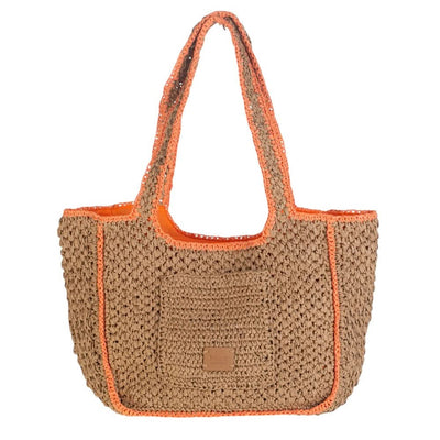 Bolso Tote fibra natural Kbas Naranja