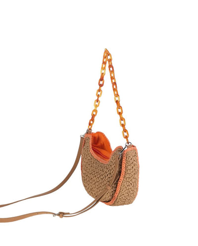 Bandolera fibra natural Doble asa Kbas Naranja