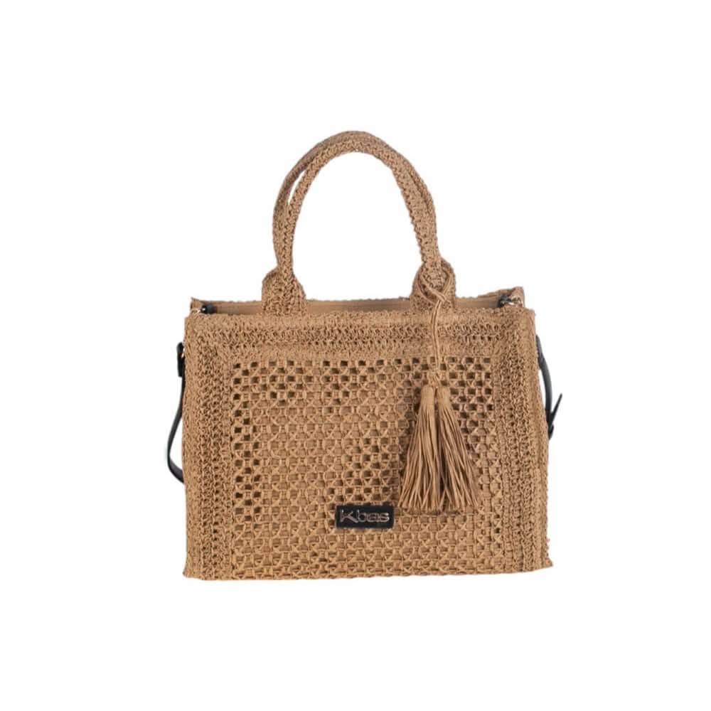 Tote Pequeño fibra natural Kbas Tostado