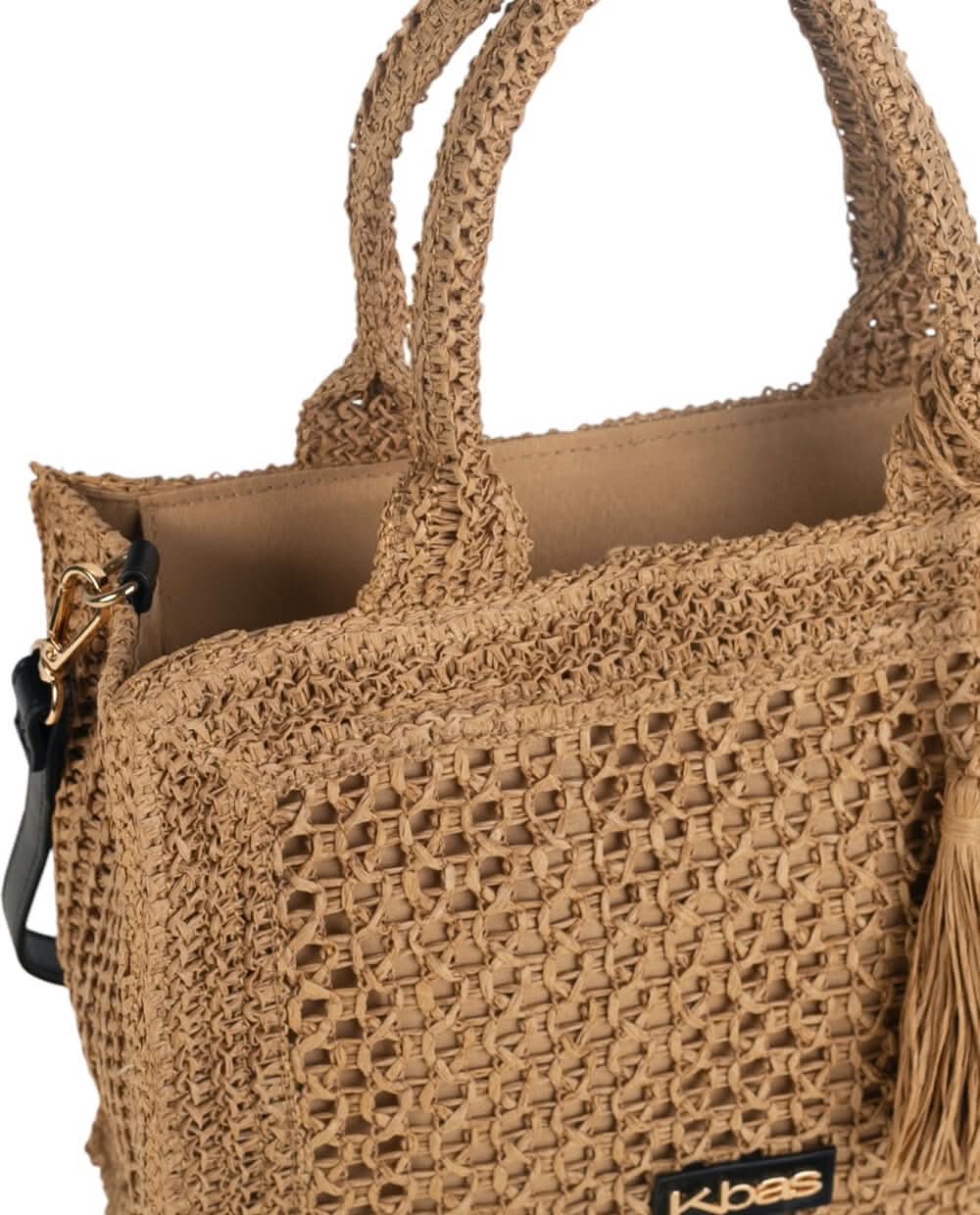 Tote Pequeño fibra natural Kbas Tostado
