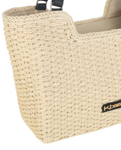TOTE FIBRA NATURAL, CON CREMALLERA, COLOR NATURAL