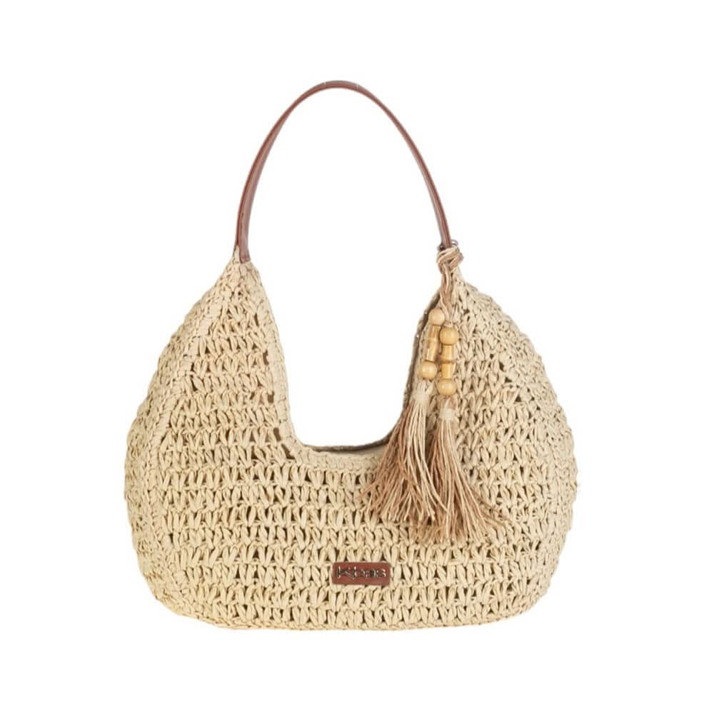 HOBO FIBRA NATURAL, CON CREMALLERA, COLOR NATURAL