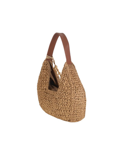 HOBO FIBRA NATURAL, CON CREMALLERA, COLOR TOSTADO