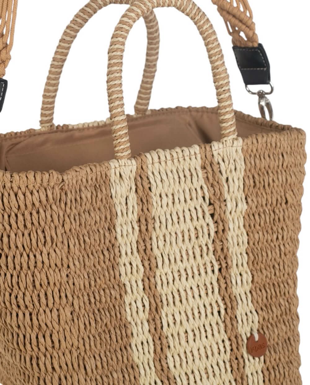 Bolso de Mano con Bandolera fibra natural Kbas Tostado