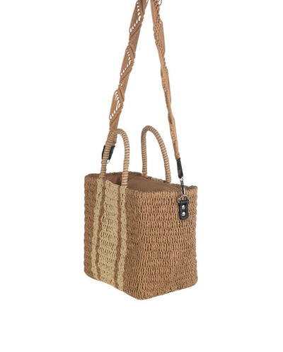 Bolso de Mano con Bandolera fibra natural Kbas Tostado