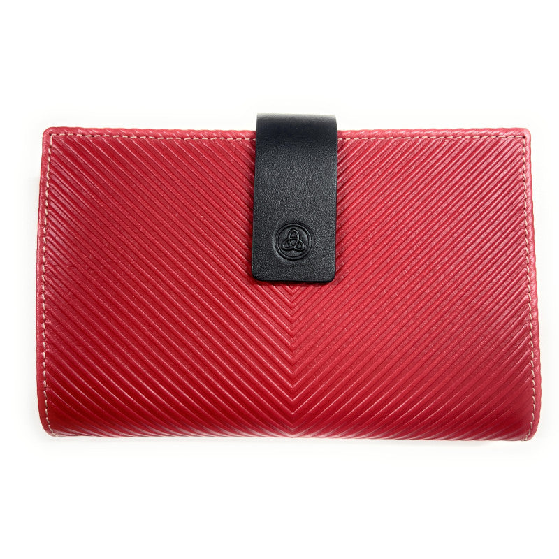 Billetero de Piel (15.5 X 10cm) monedero de clic Lugupell Espiga color Rojo