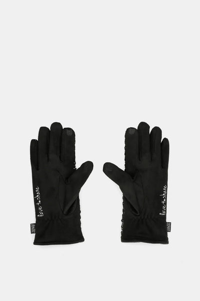 Guantes de tejido tweed Anekke Negro
