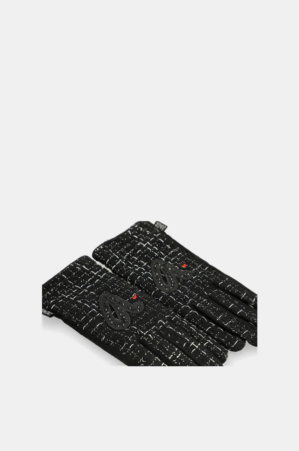 Guantes de tejido tweed Anekke Negro