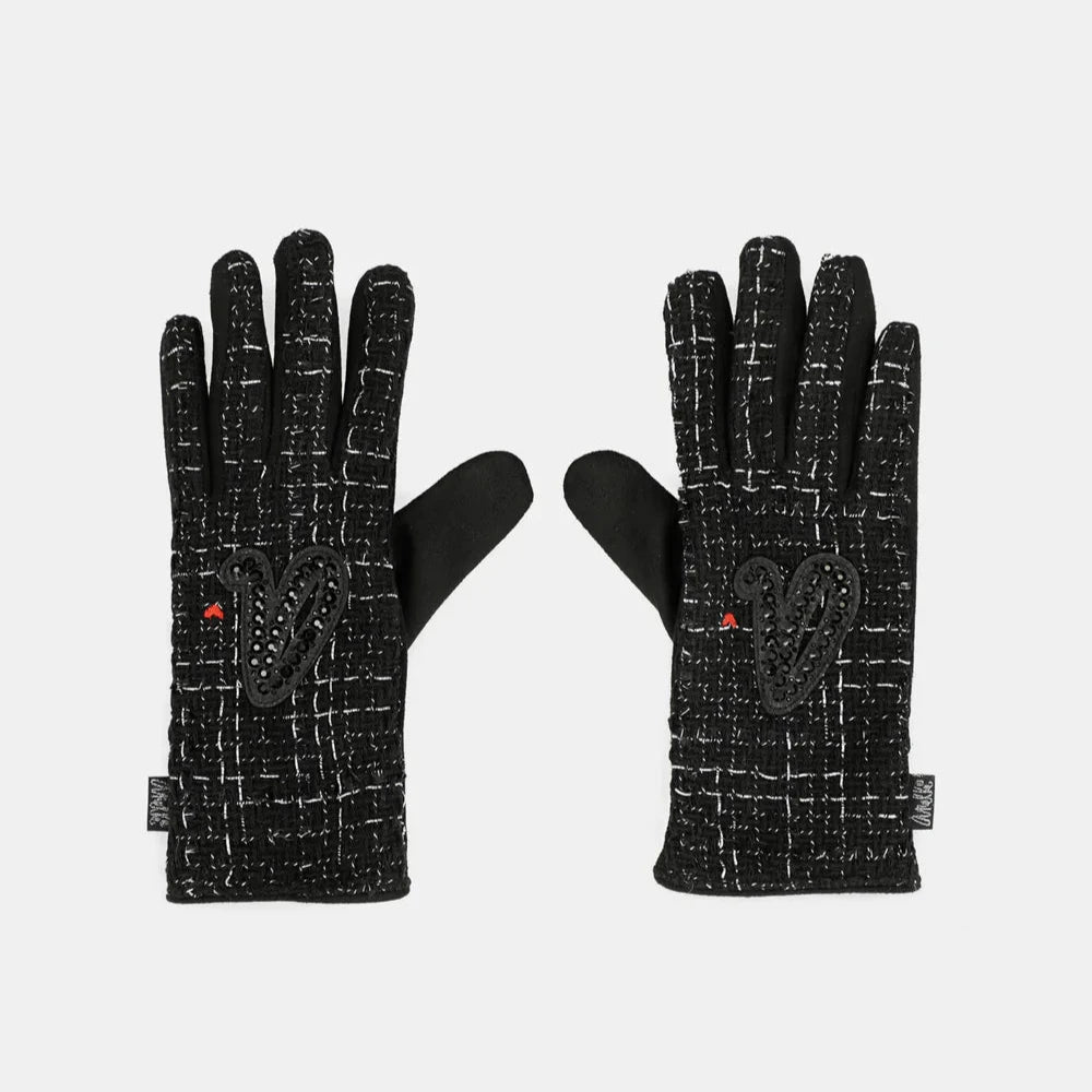 Guantes de tejido tweed Anekke Negro