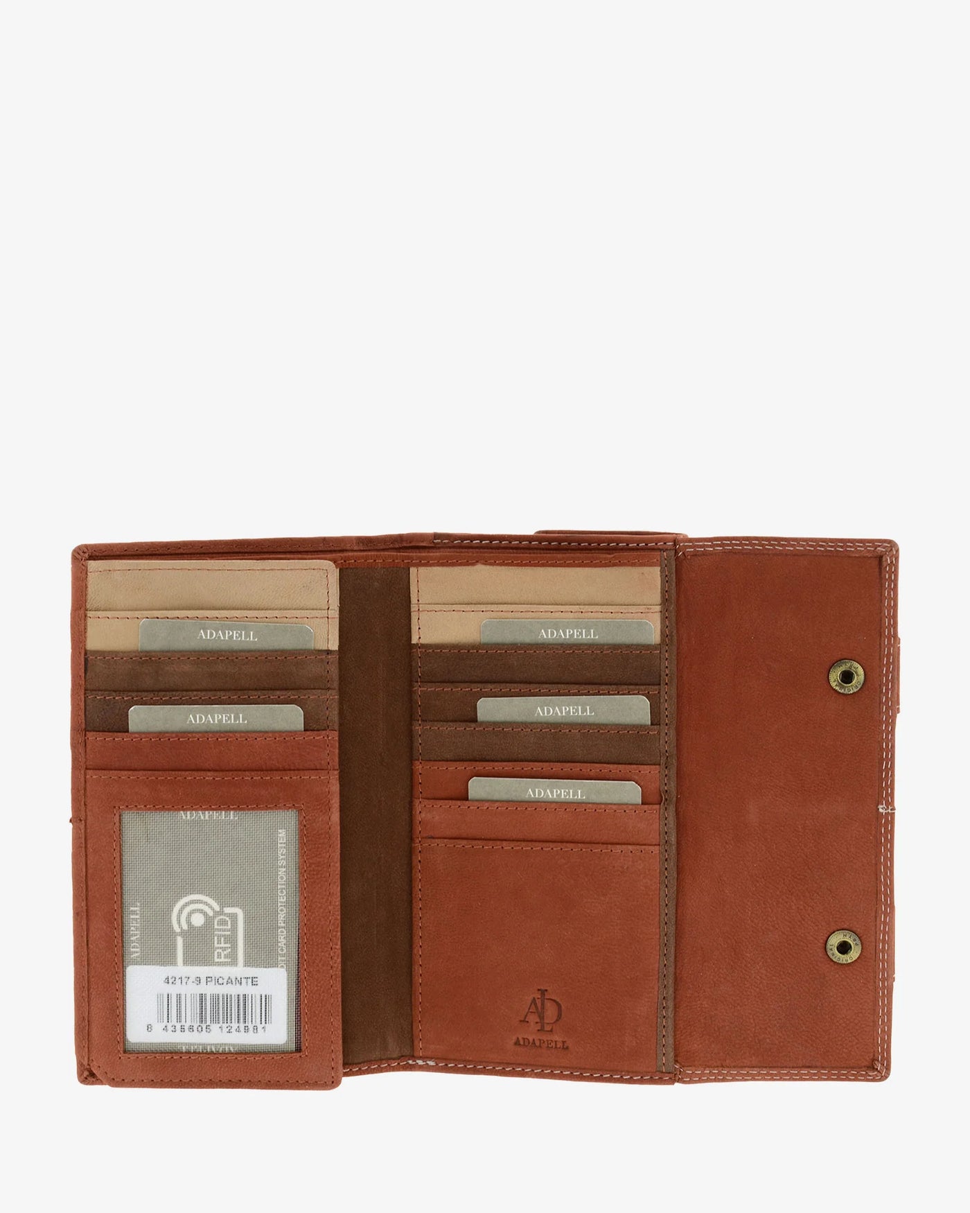 Billetero de Piel (18 X 10cm) monedero de clic Adapell Shima Picante