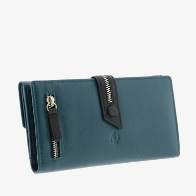 Billetero de Piel (18 X 10cm) monedero de cremallera Adapell Nayeli Storm