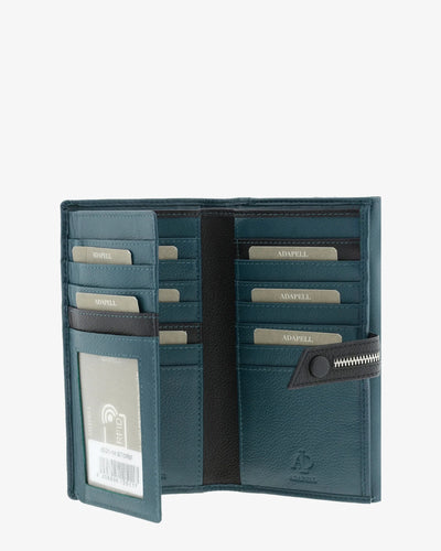 Billetero de Piel (18 X 10cm) monedero de cremallera Adapell Nayeli Storm