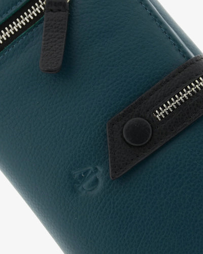 Billetero de Piel (18 X 10cm) monedero de cremallera Adapell Nayeli Storm