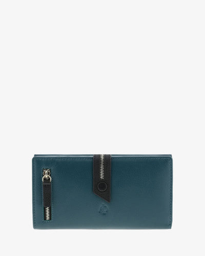 Billetero de Piel (18 X 10cm) monedero de cremallera Adapell Nayeli Storm