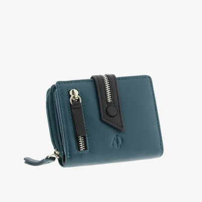 Billetero de Piel (10 X 9cm) monedero de cremallera Adapell Nayeli Storm