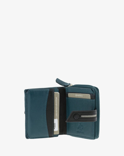 Billetero de Piel (10 X 9cm) monedero de cremallera Adapell Nayeli Storm