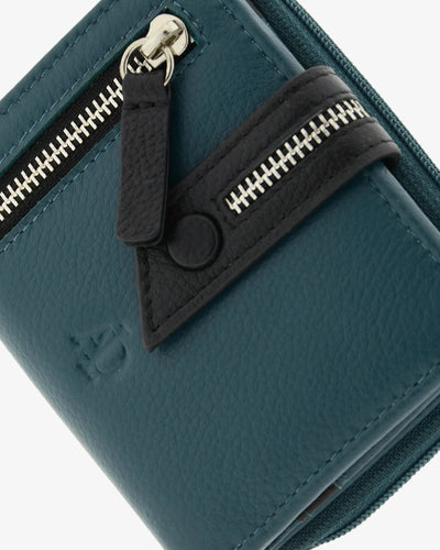 Billetero de Piel (10 X 9cm) monedero de cremallera Adapell Nayeli Storm