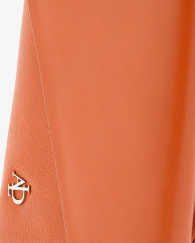 Billetero de Piel (14,5 X 9cm) monedero de cremallera Adapell Asimetric Mandarina