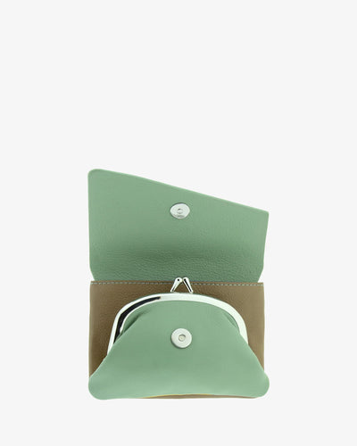 Monedero de Piel (9 X 13cm) Adapell Asimetric Aguamarina