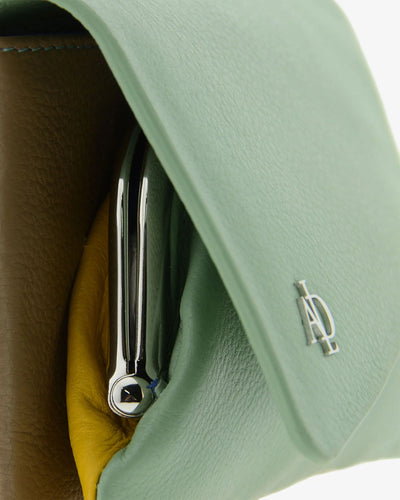 Monedero de Piel (9 X 13cm) Adapell Asimetric Aguamarina