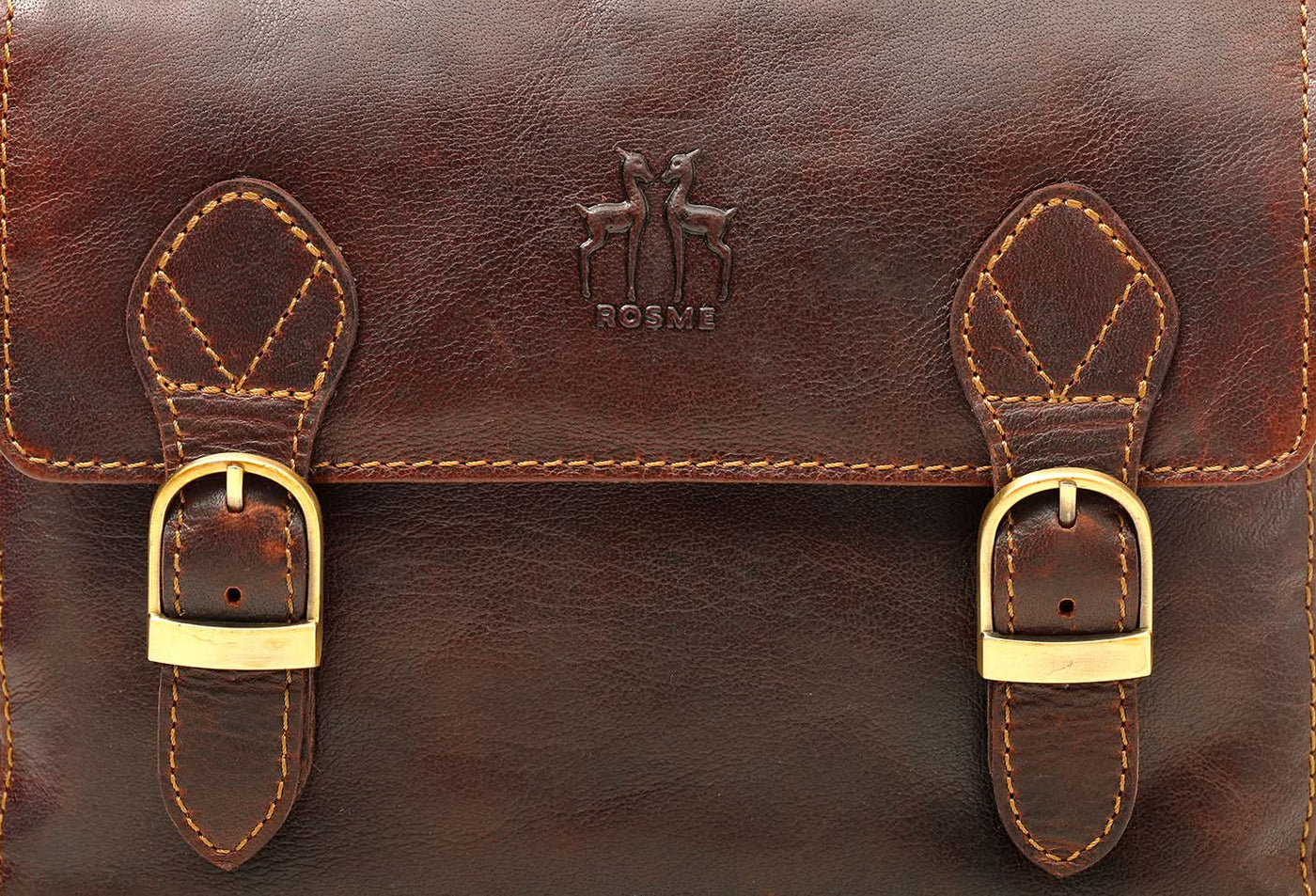 Mochila vintage Rosme Crumple Piel de Bufalo color Marron
