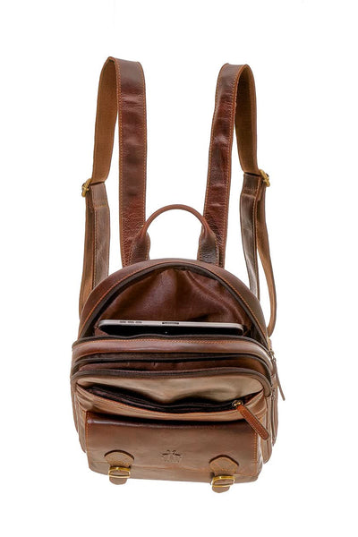 Mochila vintage Rosme Crumple Piel de Bufalo color Marron