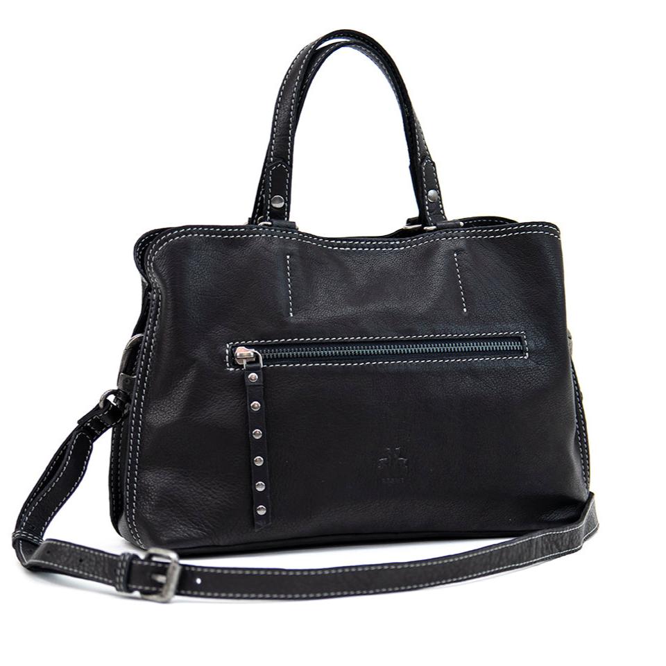 Bolso de mano con Bandolera de Piel Bufalo Rosme Zurich Negro