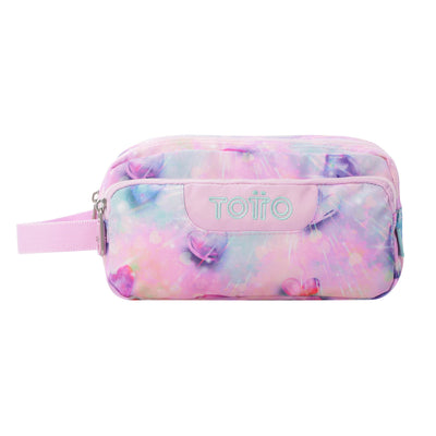Estuche escolar eco-friendly tres compartimentos Totto Agapec Glitter - Shiny Heart